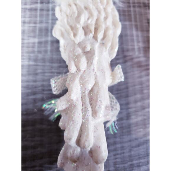 SET OF 2 Vintage Santa Claus Icicle Christmas Ornament Icicle Long Beard Glitter - Picture 6 of 8